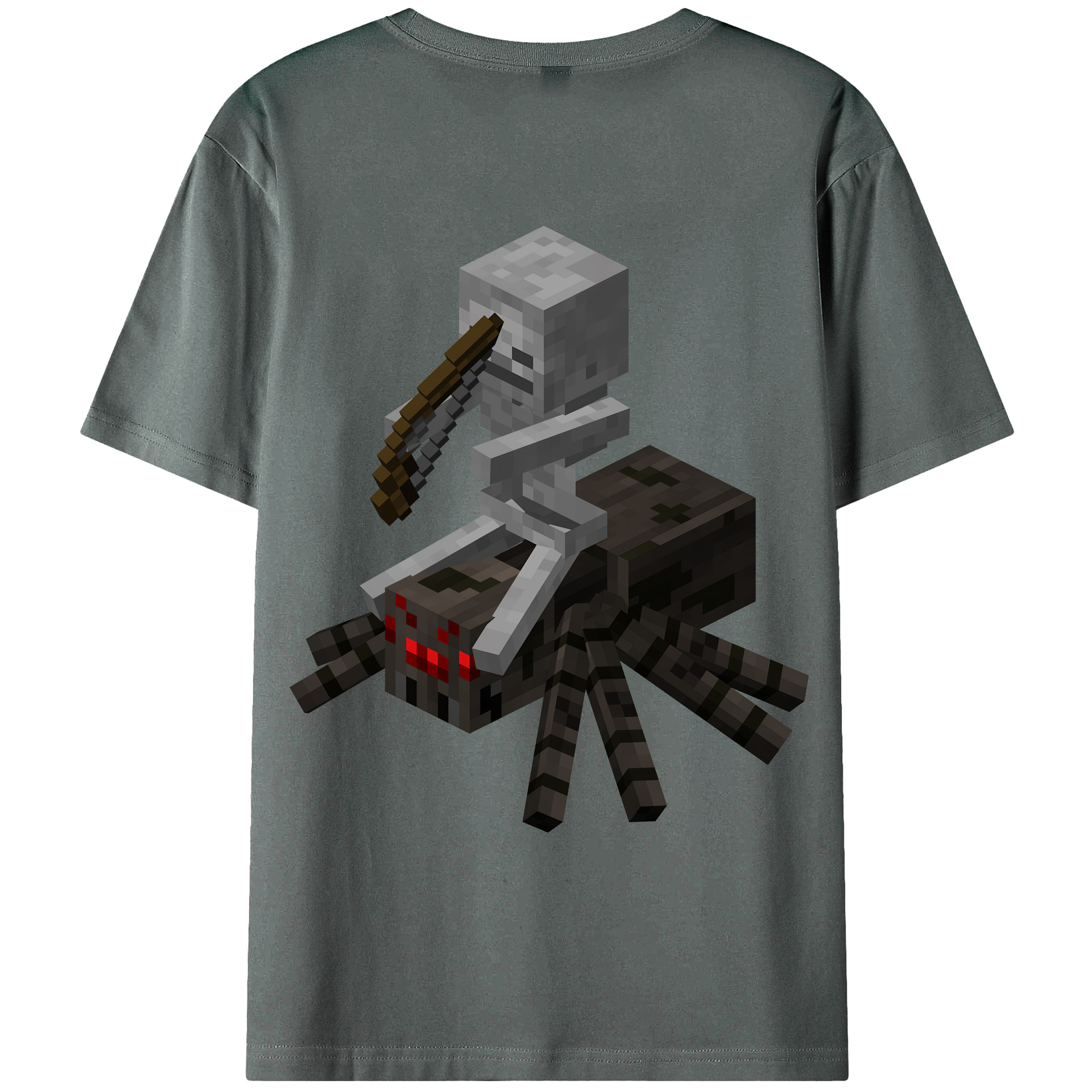 （画像用） マインクラフト ブロックの世界 Minecraft MC Block world 綿100％ メンズ半袖Tシャツ（バックプリント） 通気性